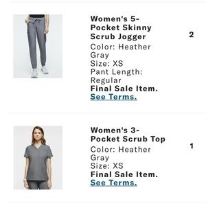 Jaanuu scrub set NWT, both xs